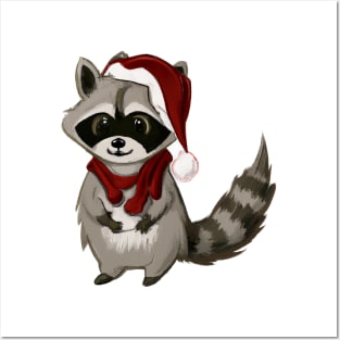 Cute Raccoon Drawing Posters and Art